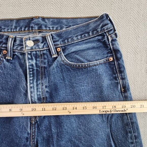 Levi's 505 Men's Jeans Size W33 L32 Classic Fit Straight Leg Blue Denim EUC - Picture 5 of 15